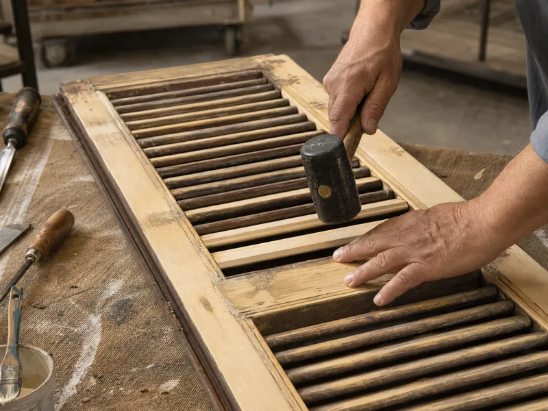 riparazione delle stecche di una persiana in legno